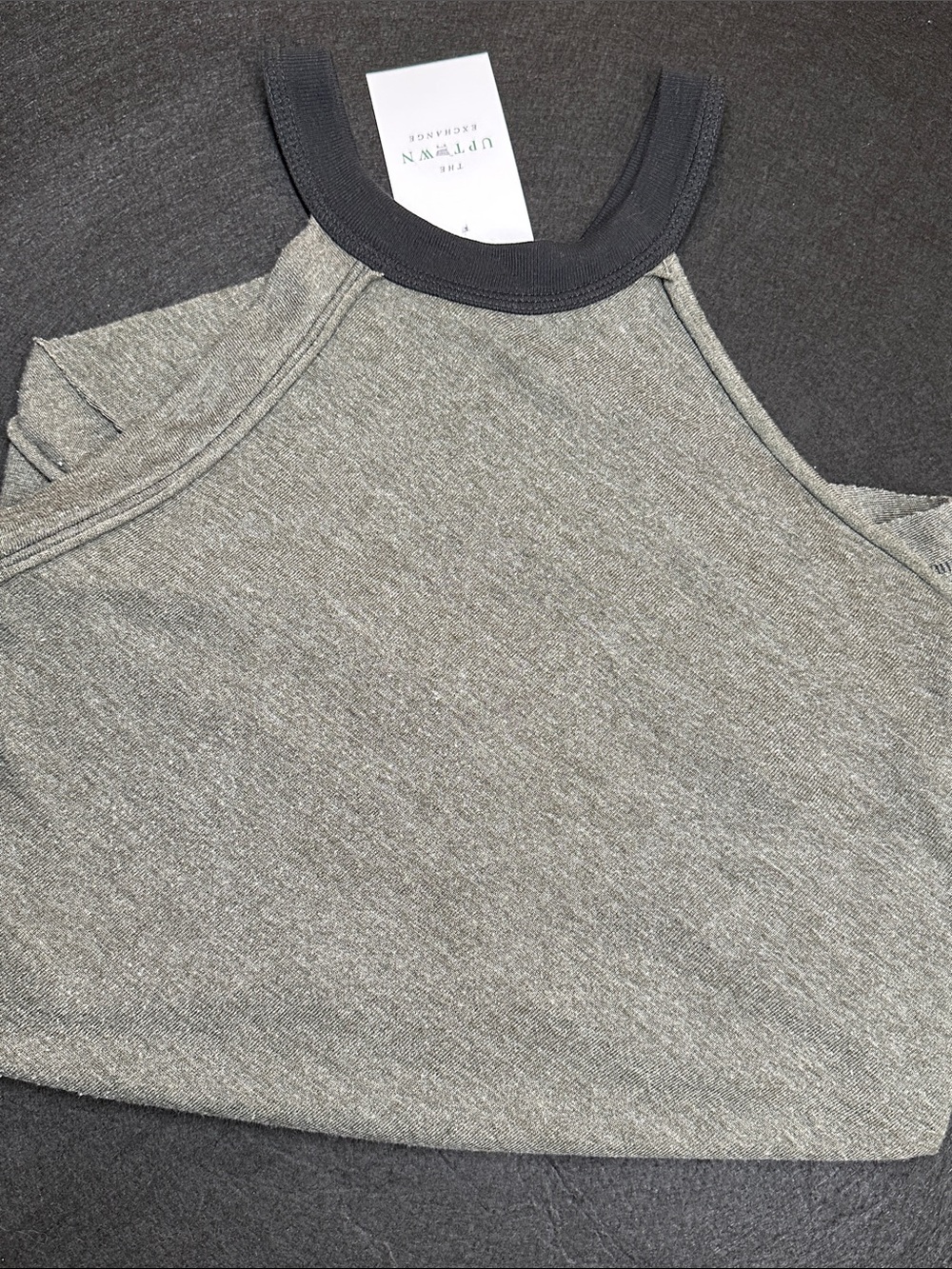 We the Free Gray tank sleeveless top handkerchief napkin style Large L - Picture 3 of 5